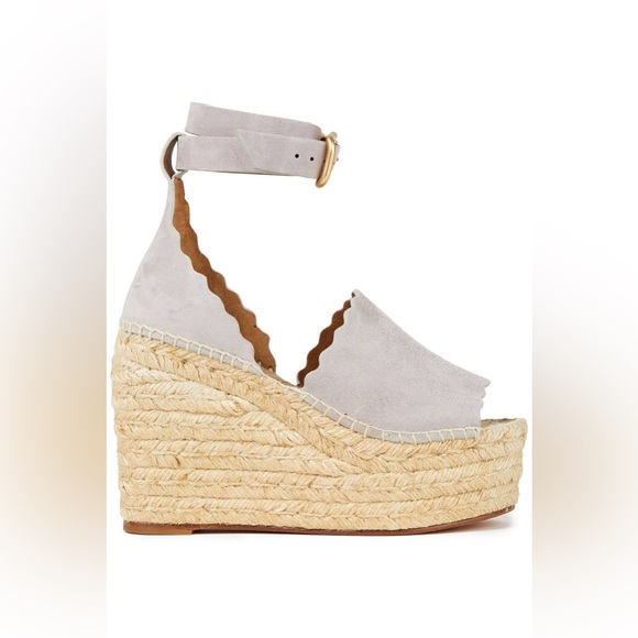 Chloe Lauren Espadrille Suede Wedge in Grey - Picture 2 of 8